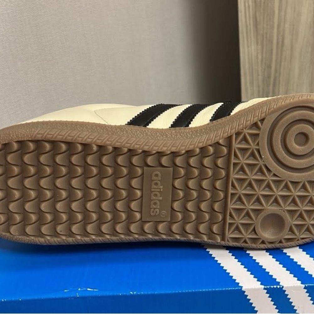 Adidas Cream and Black Trainers